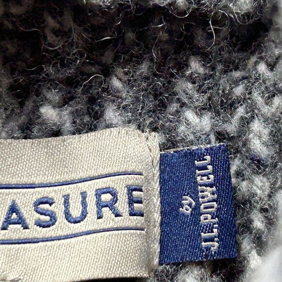 True Measure by JL Powell Sweater Mens 2XL Gray Wool Mock Neck Granola Heavy Y2K - Picture 7 of 14